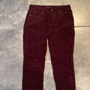 thrifted burgundy corduroy pants